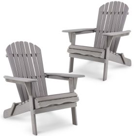 Wood Lounge Patio Chair for Garden Outdoor Wooden Folding Adirondack Chair Set of 2 Solid Cedar Wood Lounge Patio Chair for Garden; Lawn; Backyard;