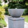 35inches Outdoor Zen Bowl Fountain Relaxing Polyresin Water Feature for a lawn or garden