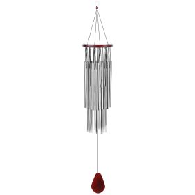 27 Tubes 36in Wind Chimes Indoor Outdoor Smooth Melodic Tones Wind Chime Ornament (Color: Silver)
